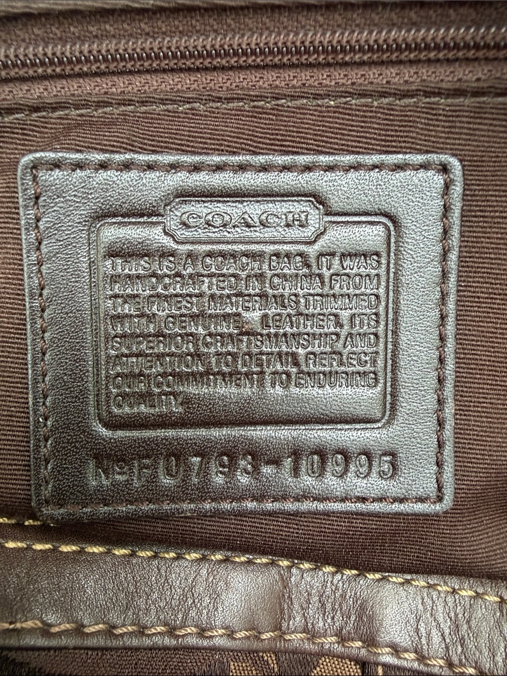 Coach Brown Chelsea Optic Turn Lock satchel with Braided Handles 10995 - Picture 10 of 10